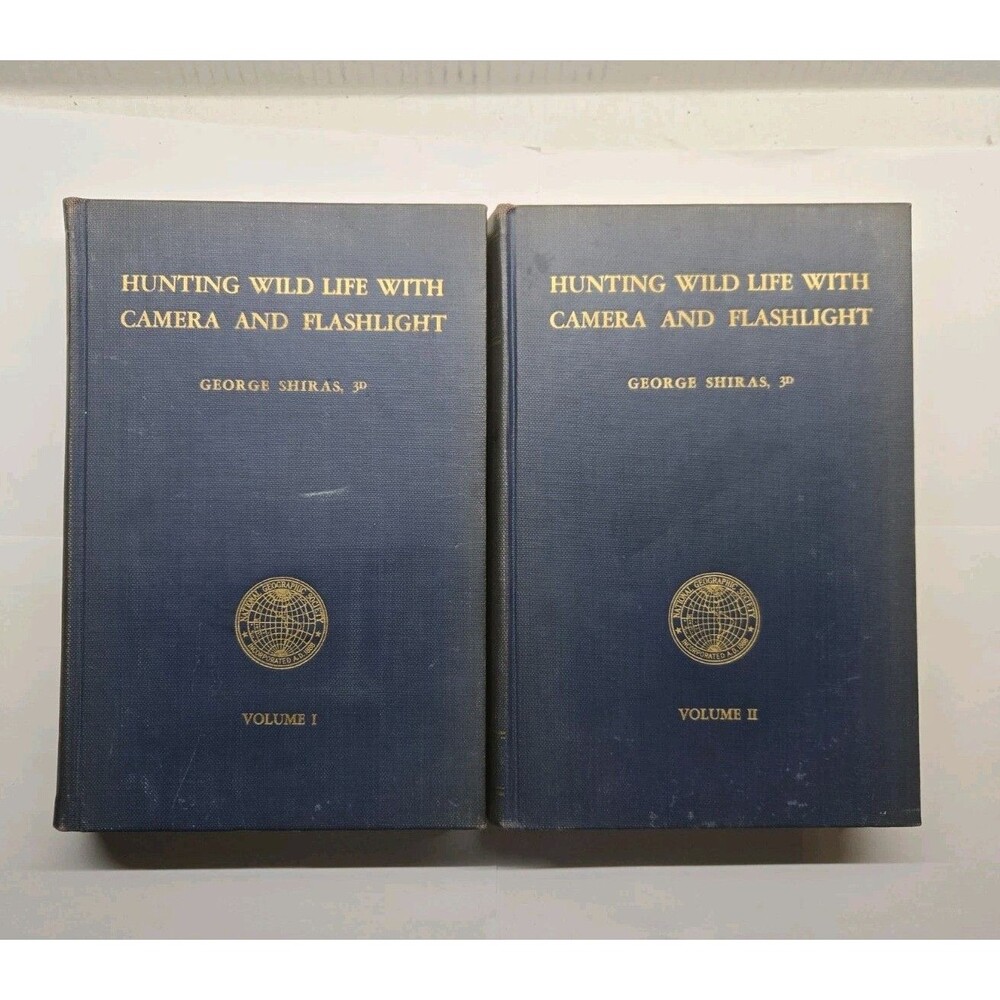 Hunting Wild Life with Camera and Flashlight Shiras 2 Volume Set 1936 2nd Editio